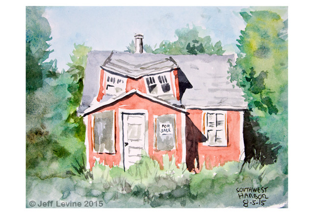 Maine, house, wreck, watercolor, Jeffrey Levine, renovation