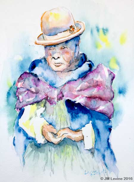 South America Sketches; Bolivia; watercolor; Dr Jeffrey M Levine; Jeff Levine; painting