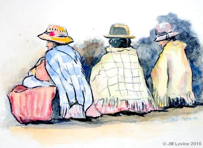 South America Sketches; Bolivia; watercolor; Dr Jeffrey M Levine; Jeff Levine; painting