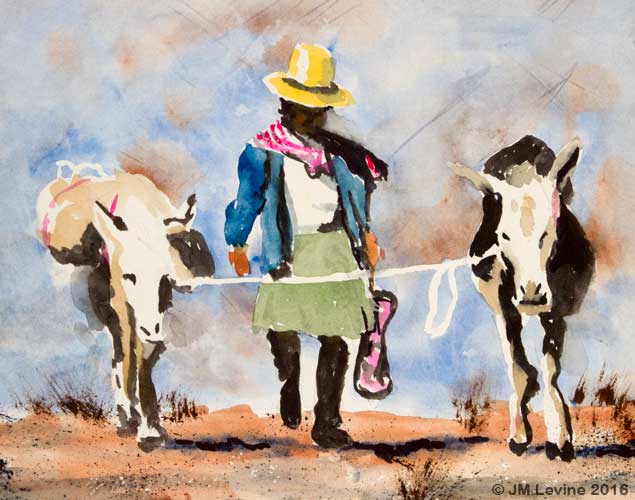 Dr. Jeff Levine's watercolors; Bolivia; watercolor; Dr Jeffrey M Levine; Jeff Levine; painting