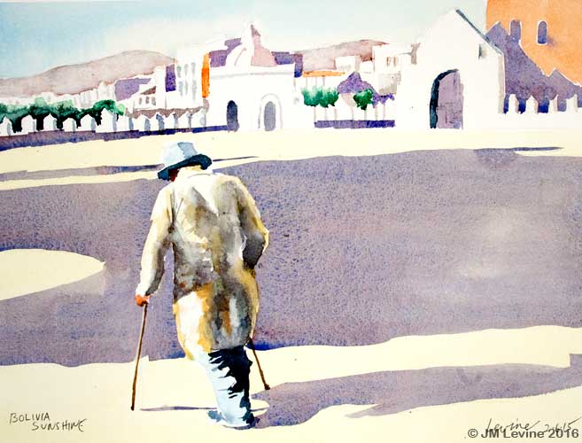 Dr. Jeff Levine's watercolors; Bolivia; watercolor; Dr Jeffrey M Levine; Jeff Levine; painting