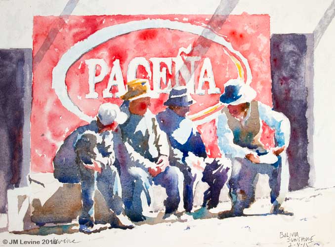 Dr. Jeff Levine's watercolors; Bolivia; watercolor; Dr Jeffrey M Levine; Jeff Levine; painting