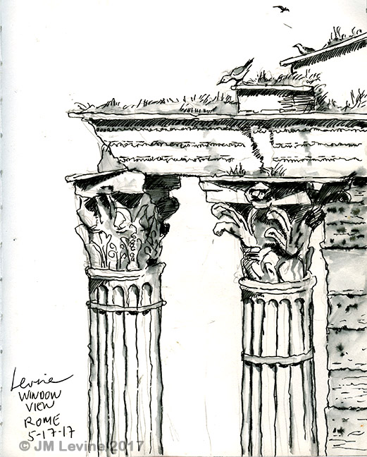 sketch-roman-forum-italy-jeffrey-m-Levine-MD