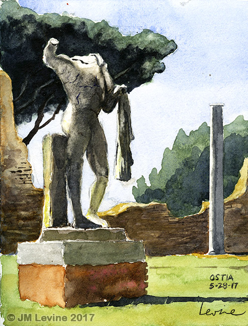 watercolor-ostia-italy-jeffrey-m-Levine-MD