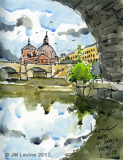 watercolor-italy-st-peters-jeffrey-m-Levine-MD