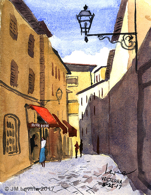 watercolor-italy-volterra-tuscany-jeffrey-m-Levine-MD