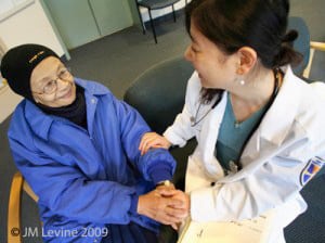 Jeffrey M Levine MD's picture of an elderly person visiting the doctor